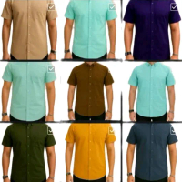 [S-4XL] kemeja lelakiPlain men's shirt formal men's lengan pendek () 100%Cotton ( No Logo ) New stoc