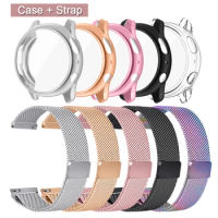 Metal Strap For Samsung Galaxy Watch 5 Pro Active 2 40mm 44mm Band With Case TPU Screen Protector Watch 6 Magnetic Loop Bracelet