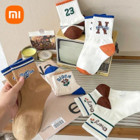 Xiaomi 3 Pairs/lot Socks Children's Mid Length Autumn Winter Comfortable Breathable American Vintage Casual Women Cotton Socks