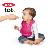 美國OXO tot 隨行好棒棒圍兜-莓果粉