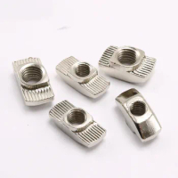 4pcs M4 M5 Nickel Plated T nut Hammer Head Fasten Nut for Aluminum Extrusion Profile 40 series Slot Groove