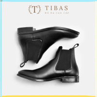 KIKIN Giày Chelsea Boots Da Nguyên Tấm Cao Cấp Không Nhăn TIBAS, Chelsea Boot Cổ Cao Phong Cách Lịch