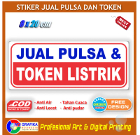 Stiker jual pulsa dan token listrik identitas layanan toko sticker warung informasi pembeli