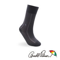 【Arnold Palmer】經典條紋絲光雙紗紳士襪-深灰(紳士襪/男襪/長襪)