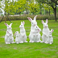 室外仿真母子兔子雕塑擺件草坪動物工藝品園林景觀小品裝飾大模型