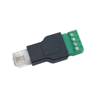 อะแดปเตอร์ขั้วต่อขั้วต่อ RJ11 เป็น 4 พิน, ตัวแยกปลั๊กโล่, สำหรับสาย RJ11, เข้ากันได้กับสายเกลียว