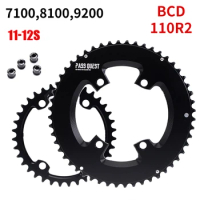 Road Bike Round Double Chainring 2x 52 36T 53 39T 54 40T 50 34 48 35 46-33T for Shinmano road bike 11/12speed 110 BCD 5 Bolts
