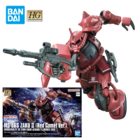 Bandai Gundam Model Kit HG Zaku 2 Anime Figures Red Comet Mobile Suit Gunpla Action Figure Toys For Boys Children's Gift
