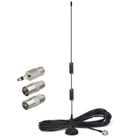 AM/FM Antenna Magnetic Base FM Radio Antenna for Indoor Audio Video with 3 Adapter Home Theater Stereo Receiver Tuner