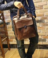 FINDSENSE Z1 韓國 時尚 潮 男 皮質 多功能 豎款 商務 單肩包 手提包 斜背包 側背包 電腦包