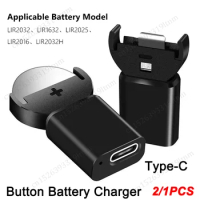 Type-C Lithium Coin Charger Multiple Protection Mini Button Battery Charger Lightweight for LIR2032 1632 2025 2016 Batteries