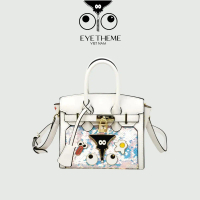 【 EYETHEME CHÍNH HÃNG 】Túi HM Birkin Trắng Mix Kim Sa Hồng Siêu Sang 2816 - Birkin 20 Handbag