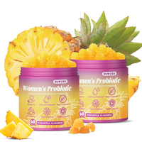 Probiotic gummies for women pineapple flavor help balance pH and relieve dryness with prebiotic ingr