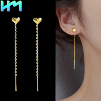 Love Anting Panjang Bentuk Hati/ Anting Rumbai Garis Telinga Wanita/ Anting Tusuk Perempuan Warna Em