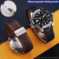 20 22mm For TAG Heuer MONACO CARRERA Calera Watchband Magnetic steel Folding Buckle cowhide Strap Leather Bracelet Accessories
