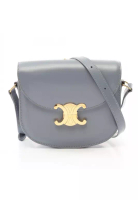 CELINE Pre-Loved Celine teen Buzas Triomphe Shoulder bag leather gray