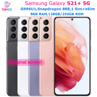 Samsung Galaxy S21+ 5G S21 Plus G996U1 128GB/256GB Original Cell Phone 6.7" Octa Core 8GB Snapdragon888 eSim 64MP&amp;Dual 12MP eSim