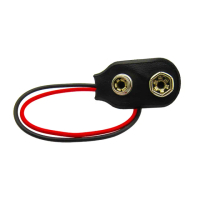 【台灣霓虹】9V電池扣子接頭10CM-10入組