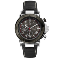 Gc 精密堡壘三眼計時都會腕錶-皮帶-黑-SWISS MADE-X90004G5S