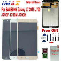 IMAZ Metal Iron sheet LCD For Samsung Galaxy J7 2015 J700 J700F J700H/M LCD Display Touch Screen Digitizer Assembly For J7 LCD
