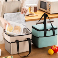 Insulated Lunch Box Men Women Travel Portable Camping Picnic Bag Cold Food Cooler Thermal Bag Handbag Thermal Bag Handbags