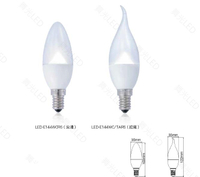 舞光 LED E14 4W 高亮度水晶蠟燭燈泡 導光柱 6W亮度 拉尾 尖頭 尖清  好商量~