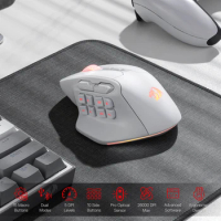 Redragon M811 PRO Wireless MMO Gaming Mouse, 15 Programmable Buttons RGB Gamer Mouse, 10 Side Macro Keys