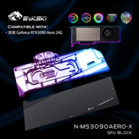 Bykski N-MS3090AERO-X, GPU Water Block For MSI RTX 3090 Areo 24G Graphics Card With Backplate,GPU Liquid Cooler,VGA Block