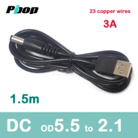 DC 5V 12V Jack 5.5mm X 2.1mm 1.5M 3A Power USB 2.0 Multi Charger Connector Cable for MP4 Leadstar D12 D10 Table Lamp