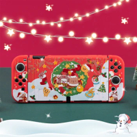 Funda Nintendo Switch Oled Cover Case Christmas Theme Dockable Soft TPU Shell For Nintendo Switch Accessories Joy-Con Controller