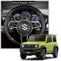 no brand Sarung Setir Mobil untuk Jimny Cover Stir Mobil Jimny Desain Sporty Kulit Carbon Jimny Blac