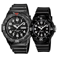 【CASIO 卡西歐】黑色時尚簡約情人對錶/黑x黑(MRW-200H-1B+LRW-200H-1B)