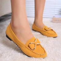Spring Peas Shoes Flat-Heeled Flat Shoes Casual Pumps Bowknot Women's Shoes Driving Work Shoes