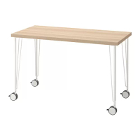 LAGKAPTEN/KRILLE 書桌/工作桌, 染白橡木紋/白色, 120x60 公分