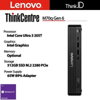 Lenovo ThinkCentre M70q Gen 6 Core Ultra 3 205T 16GB 512GB SSD PSU 65W Win11Pro 8GB