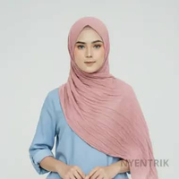 NYENTRIK Hijab Kerudung Pashmina Plisket Padi Jilbab Pasmina Ceruty Babydoll NYK-4423 Semua Ukuran D