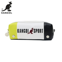 黃色款【日本正版】KANGOL SPORT 皮革 筆袋 鉛筆盒 KANGOL 英國袋鼠 - 080625
