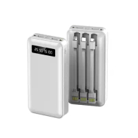 2023 New Released 30000mAh Fast Charge Portable Power Bank With 3 Built-in Cables