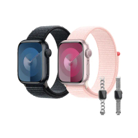 不鏽鋼錶帶組【Apple】Apple Watch S9 GPS 41mm(鋁金屬錶殼搭配運動型錶環)