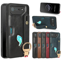 Suit ASUS ROG Phone 7 skin PU New Wristband Rear Case with Lanyard for ROG Phone 7 Ultimate Phone Case