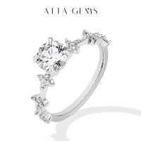 1CT Round Cut Lab-Grown Moissanite Ring 925 Sterling Silver Sparkling Band For Women and Girls Engag