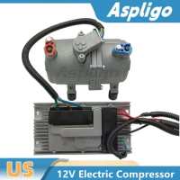 Electric Air Conditioner Compressor 12V Ac Set Air Conditioning Compressor for Car Truck Bus Automotive Boat Tractor Aircon
