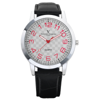 Valentino Coupeau 范倫鐵諾 古柏 時光倒流系列腕錶(白面/紅字/皮帶)