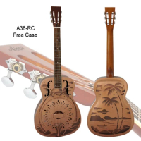 Brand Distressed Vintage Red Rust Single Cone Resonator Guitar Blues Musical Instrument For Sale