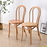 藤椅美式法式復古實木中古家用餐廳靠背椅子藤編餐椅