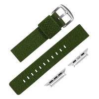 Watchband Apple Watch / 38.40.41.42.44.45mm / 蘋果手錶替用錶帶 蘋果錶帶 休閒尼龍帆布錶帶(綠色)
