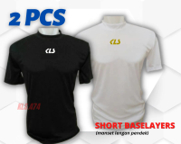 2 pcs Baselayer Manset Lengan Pendek Baju Olahraga Pria Gym Wanita Kaos Pakaian Sport Uniseks