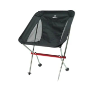 Outdoor Low Back Aluminum Frame Folding Chair Ultralight Moon Chair Camping Fishing Chair Nature Hike Black Color Hike Gear