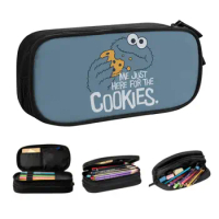 Cute Sesame Streets Cookie Monster Cartoon Pencil Case for Boys Gilrs Big Capacity Pencil Bag School Accessories