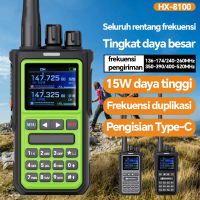 HT Two Way Radio HX-8100 Portabel Uhf/Vhf Radio dua arah 15Watt Walkie talkie jarak jauh 20KM 256sal